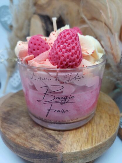 Bougie artisanale parfumée "Fraise"